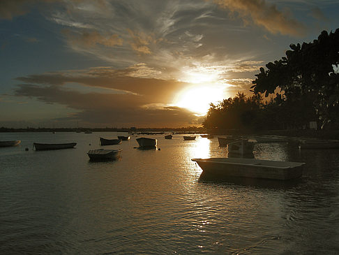 Foto Strand mit Sonnenuntergang